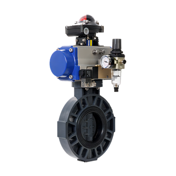 伟德国际victor1946气动PVC对夹蝶阀 流量控制